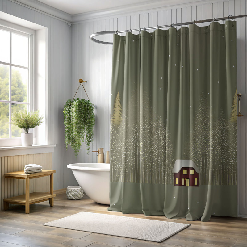 Rideau de douche Winter Serenity - Premium, L 71 po x L 74 po