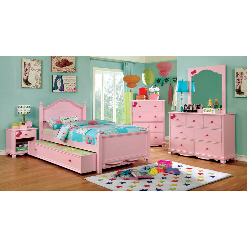 Eiler 19'' W Solid Wood Nightstand, Pink