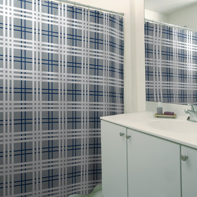 Plaid Shower Curtain with Liner Included