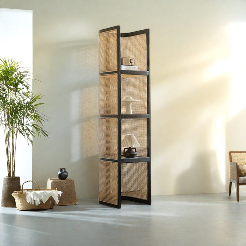 Japanese Style Rattan Bookcase