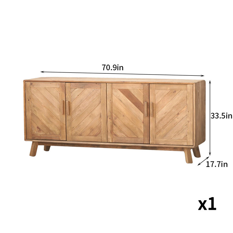 Armoire d'appoint en bois massif naturel et simple