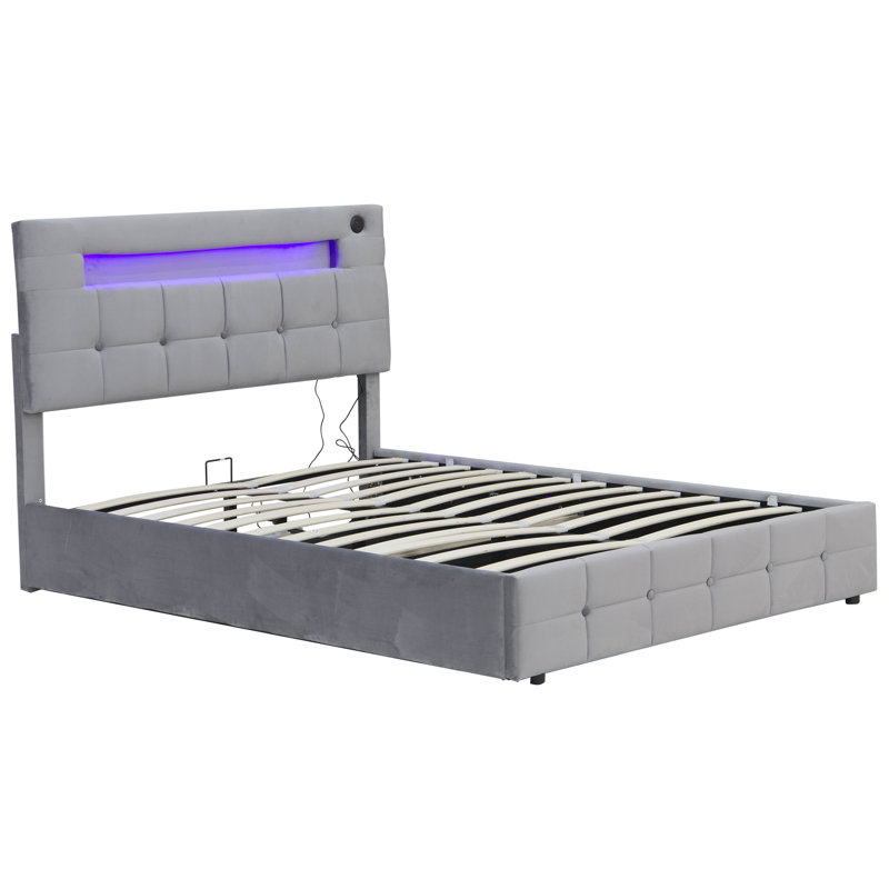 Dekari Upholstered Ottoman Storage Bed, Grey