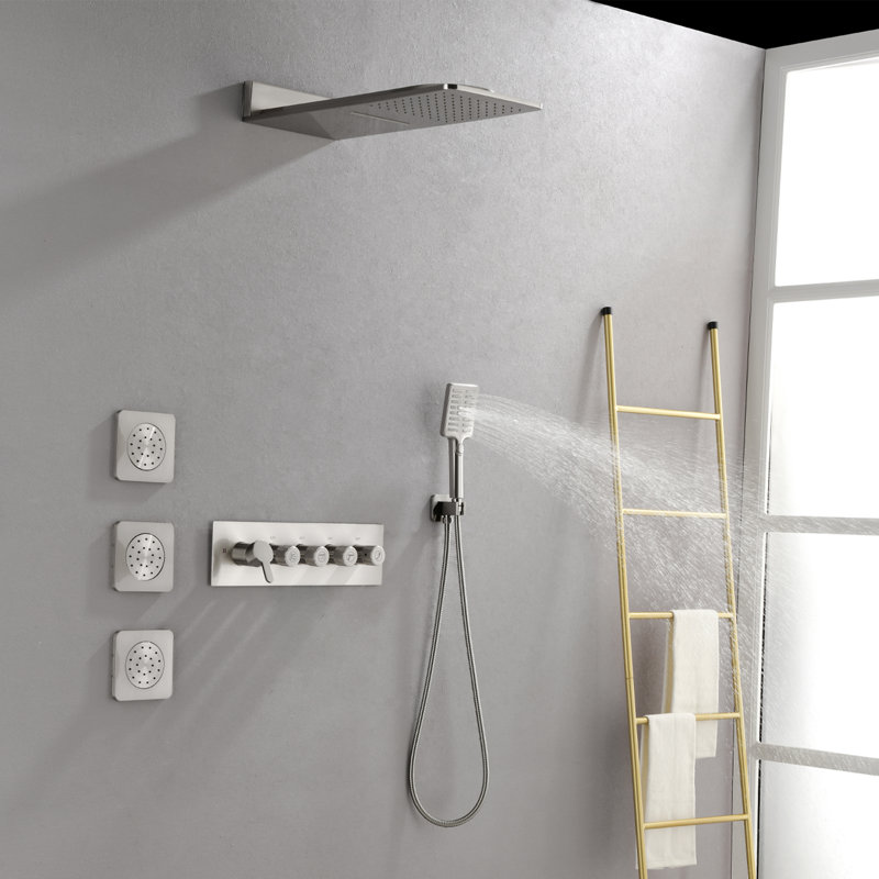 All-In-One Kit with Rough in-Valve, Brushed Nickel