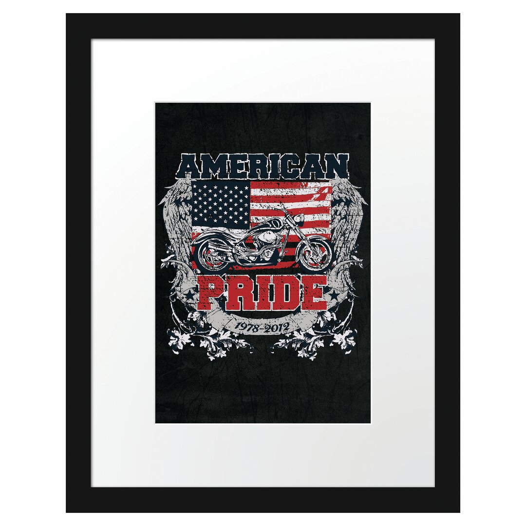 Gerahmtes Poster American Pride Black