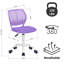 Chaise de bureau à domicile, chaise de travail colorée avec coussin rembourré en filet doux, chaise d'ordinateur pivotante réglable en hauteur pour les adolescents, mauve-133354932