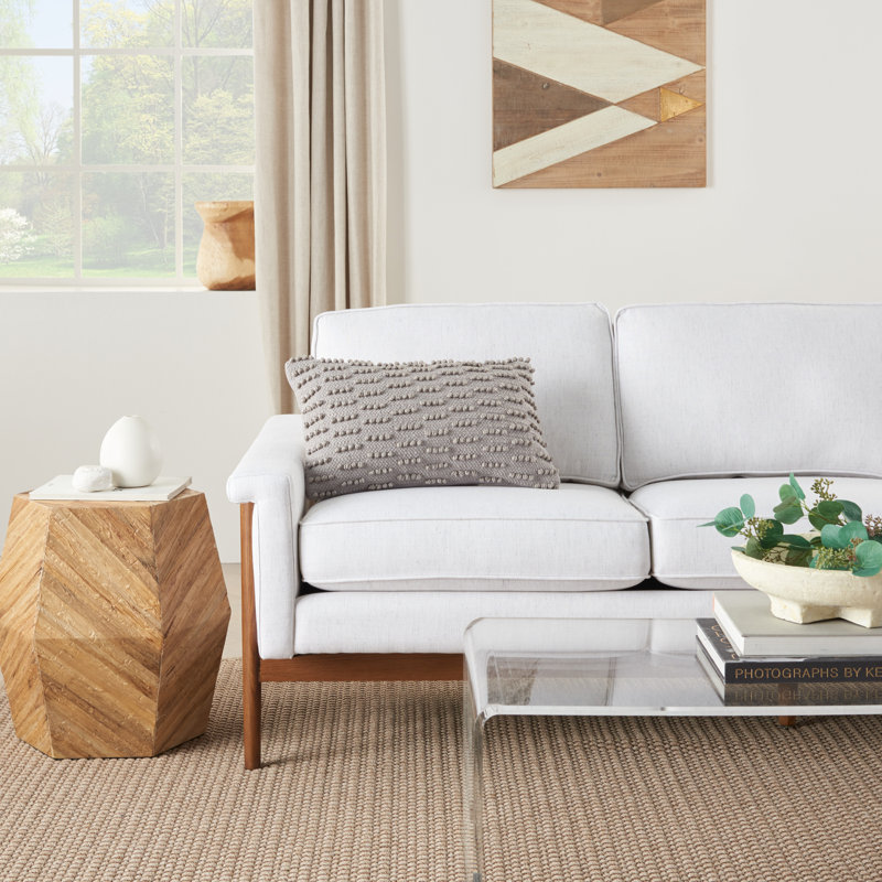 Housse et insert de coussin rectangulaire Kamila, Gris clair