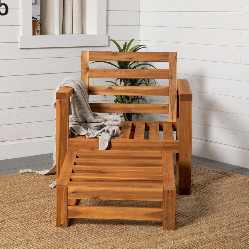 Abhishek Outdoor Lounge Chair with Ottoman