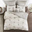 Couette réversible 6 pièces - Grand lit/très grand lit en coton avec broderies magnifiques