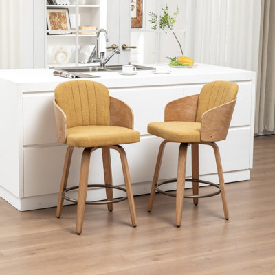 Verna Swivel Wooden Bar Stools