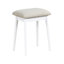 Mobilier de luxe: meuble-lavabo à finition blanche avec 4 tiroirs, miroir à DEL et tabouret pour miroir de chambre à coucher, tiroirs coulissants assortis-131299525