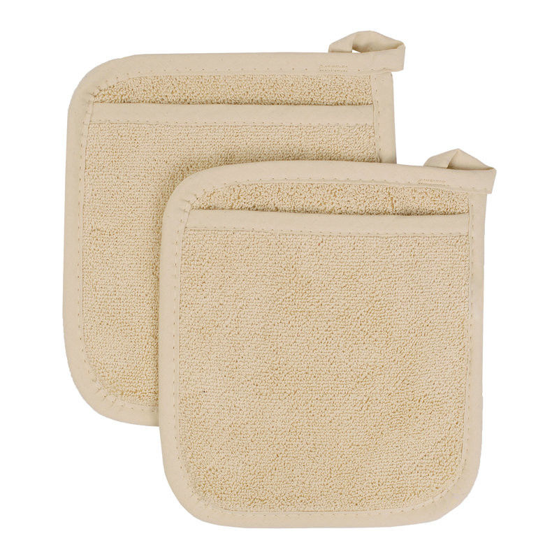 RITZ Cotton Potholder Set, Latte