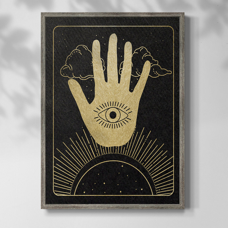 Celestial Palm Framed Print - Solid Wood, 11" H x 9" W