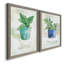 Basilic en pot - ensemble de 2 peintures sur toile encadrées-864886623-864886622