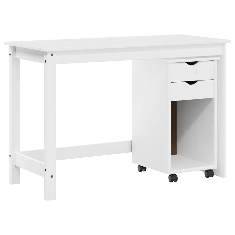 Solid Wood Writing Desk, White