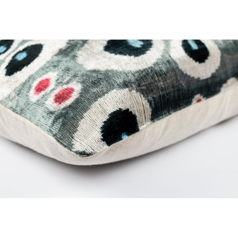 Silk Lumbar Rectangular Pillow Cover & Insert, Gray/Silver/Polka Dots/Dots