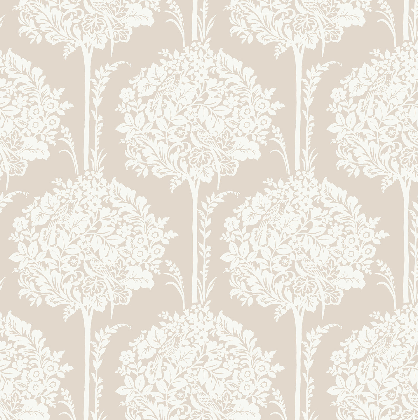 Erelina Floral Wallpaper, Taupe