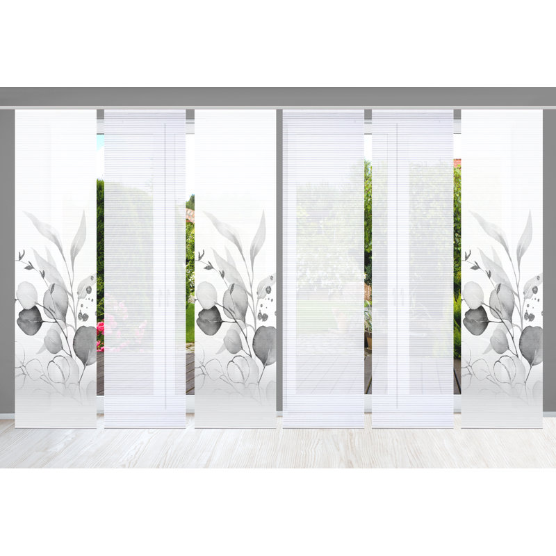 Polyester Semi Sheer Track Insert Sliding Panel, in Grey