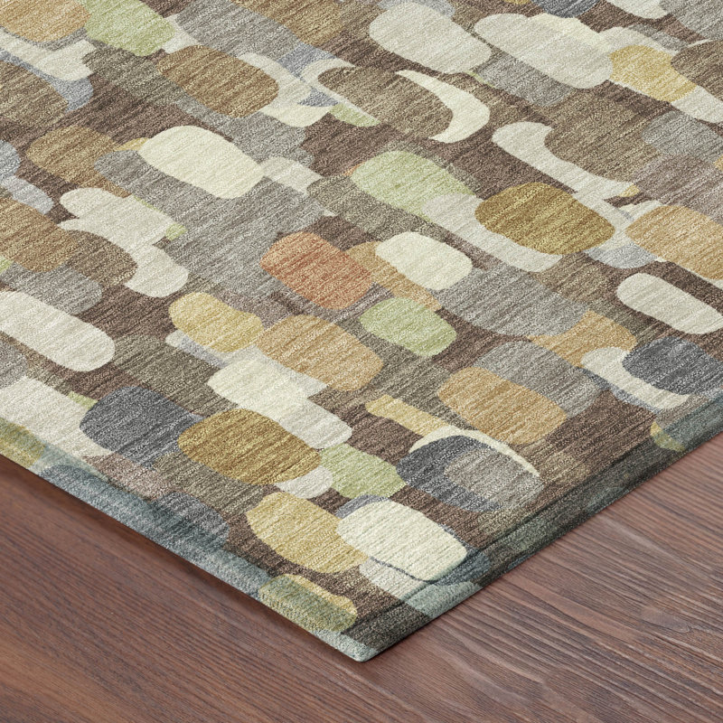 Machine Washable Indoor/Outdoor Chantille ACN2451 Casual Rug, 3' x 5', Chocolate