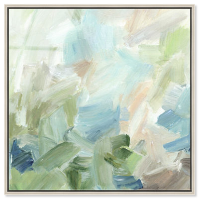 Décoration murale sauge Minty Light Blues - Ira Colmeva par Art Remedy, prête à être suspendue, 12 x 12