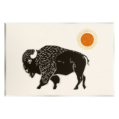 Bb-451-Wood " Boho Bison Facing Left " by Victoria Barnes
