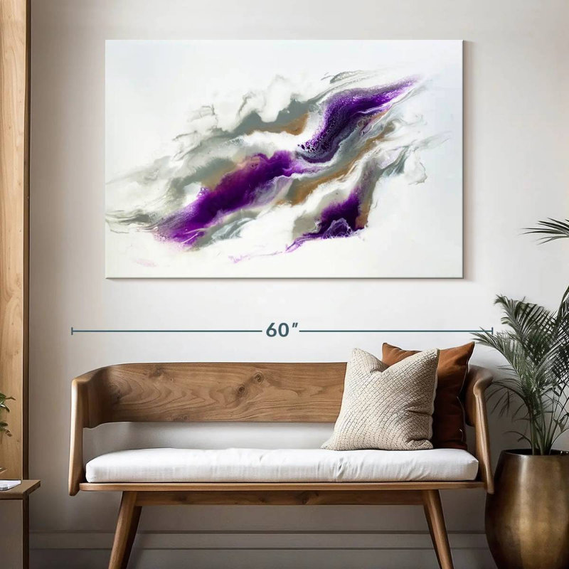 Gris Avery et ciel violet, H 34 po x l 51 po