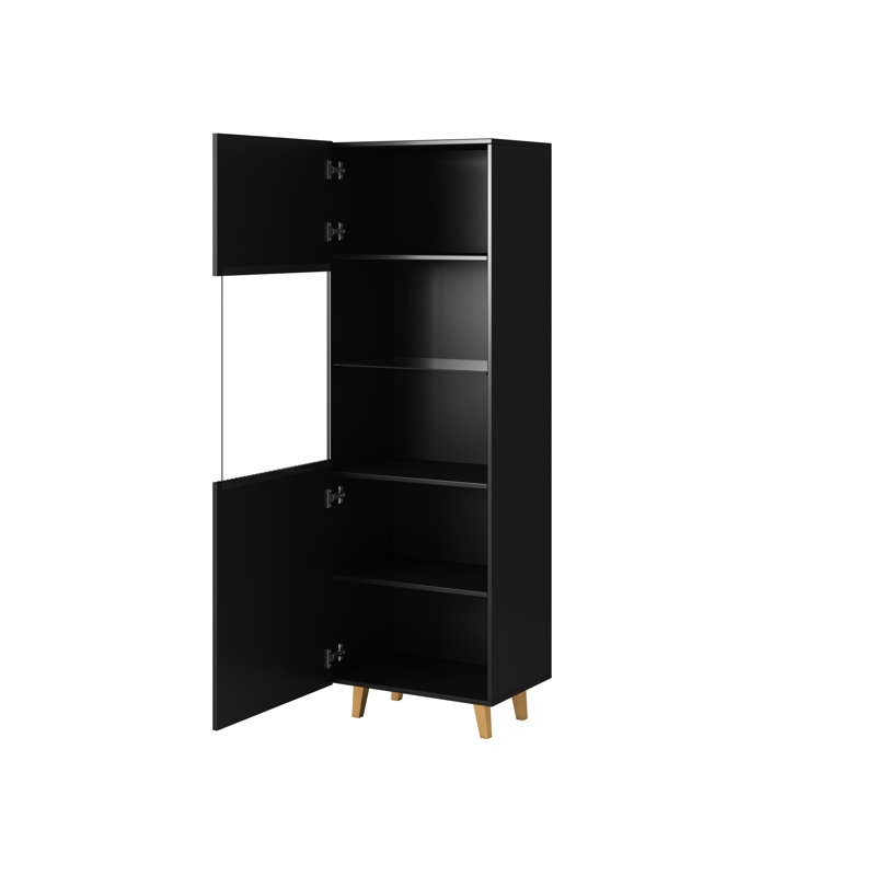 Grabowski 182cm H x 60cm W Standard Bookcase, Black