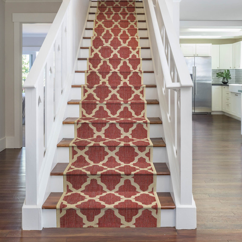 Stair Runner Trellis Flatweave Area Rug, Runner 66 x 660 cm