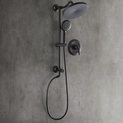 Wall Mounted Exposed Shower Faucet with Anti-Scald Pressure Balance Valve