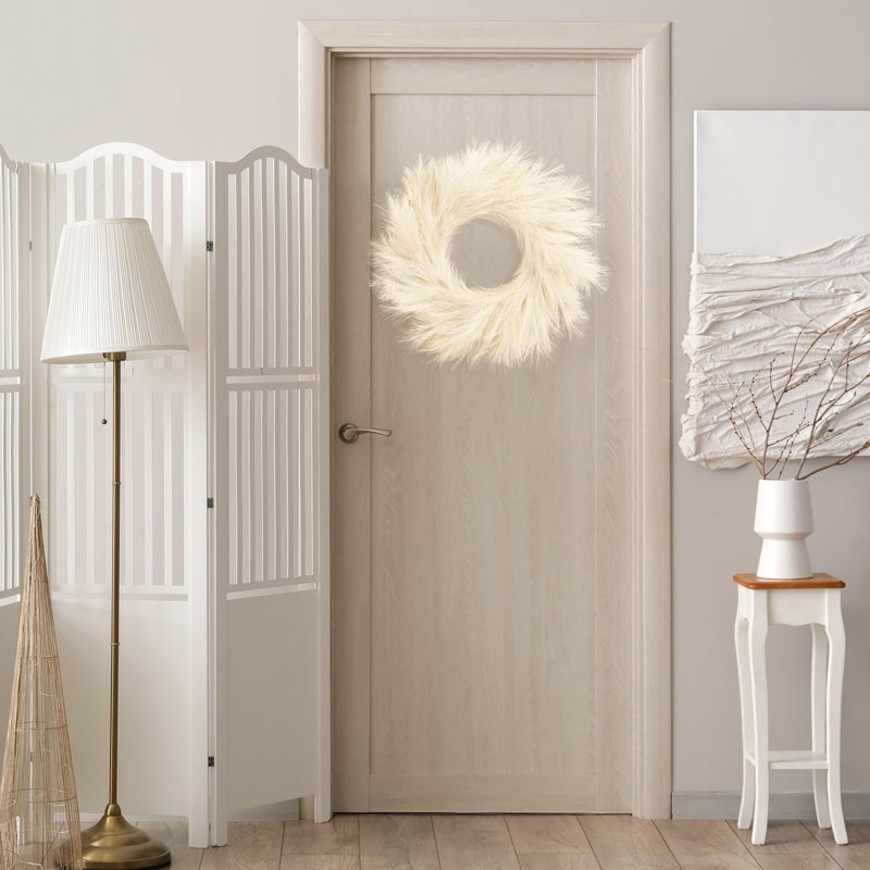 Couronne de 26 po Pampas Grass Wreath, Beige
