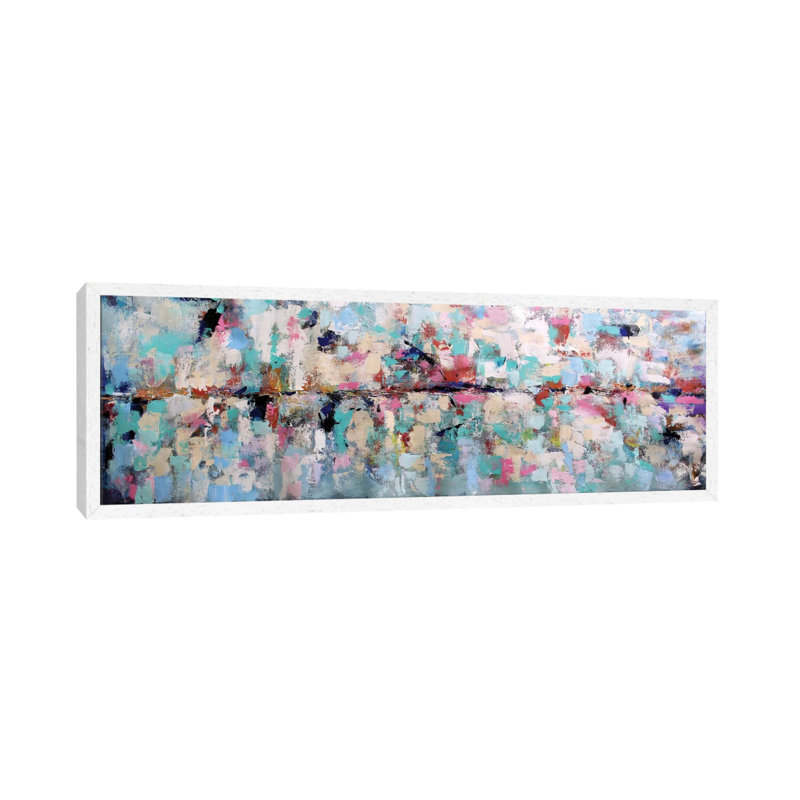 Colourful Dream by Radiana Christova - Panoramic Painting on Canvas, 152.4 cm H x 50.8 cm W, White Framed