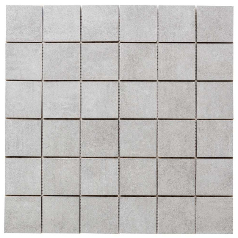 2" x 2" Porcelain Mosaic Wall & Floor Tile, Gray