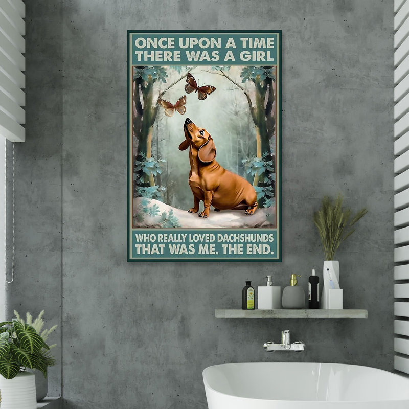 «Who Really Loved Dachshunds», reproduction d'art graphique sur toile tendue, L 24 po x H 36 po