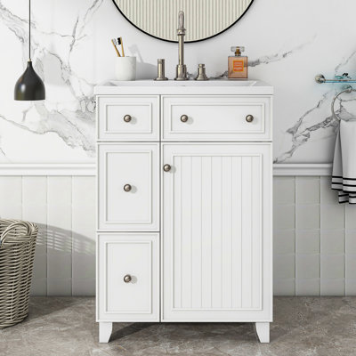 Armoire de meuble-lavabo 24 po avec lavabo intégré en résine