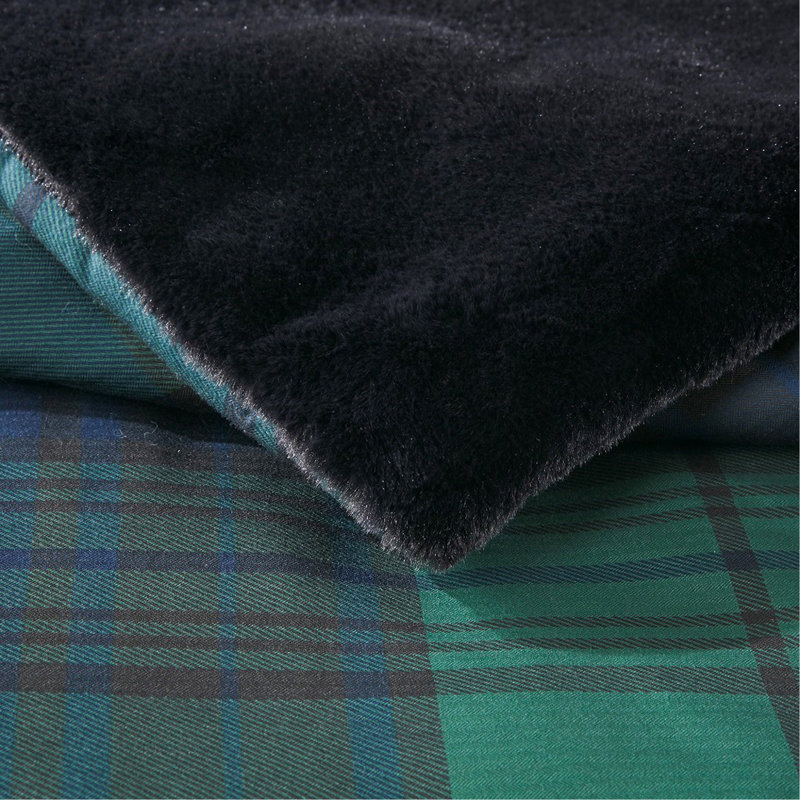Ensemble d'édredon en duvet synthétique de très grande taille en laine et en fausse fourrure très grand / très grand californien