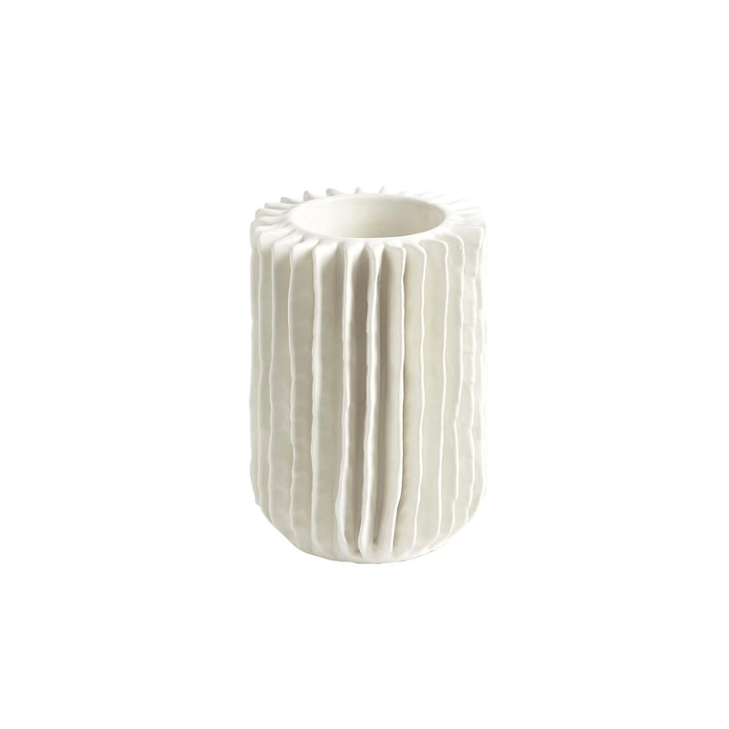 Radiator Swirl Vase-Matte White-Sm