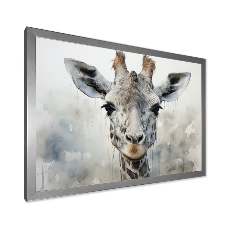 Kristyanne Giraffe Graceful Necks - imprimé, H 34 po x l 44 po x P 1,5 po, Cadre simple argenté