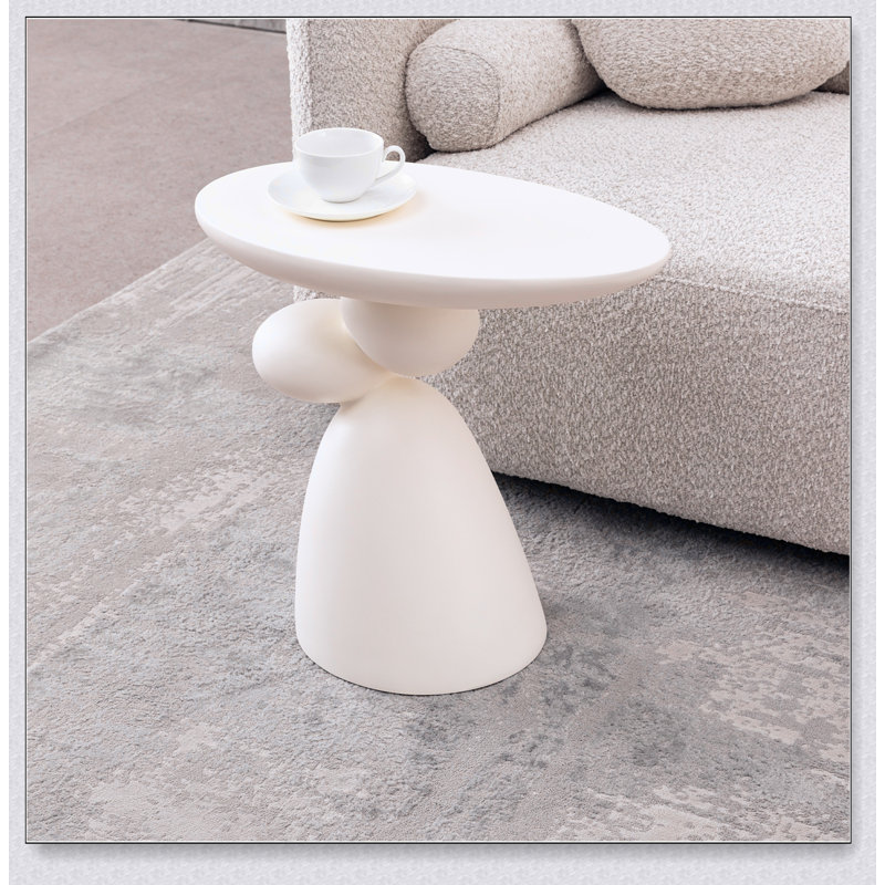 Table de bout Lucky Stone, table d'appoint en fibre de verre, table de coin minimaliste moderne pour des espaces de vie élégants