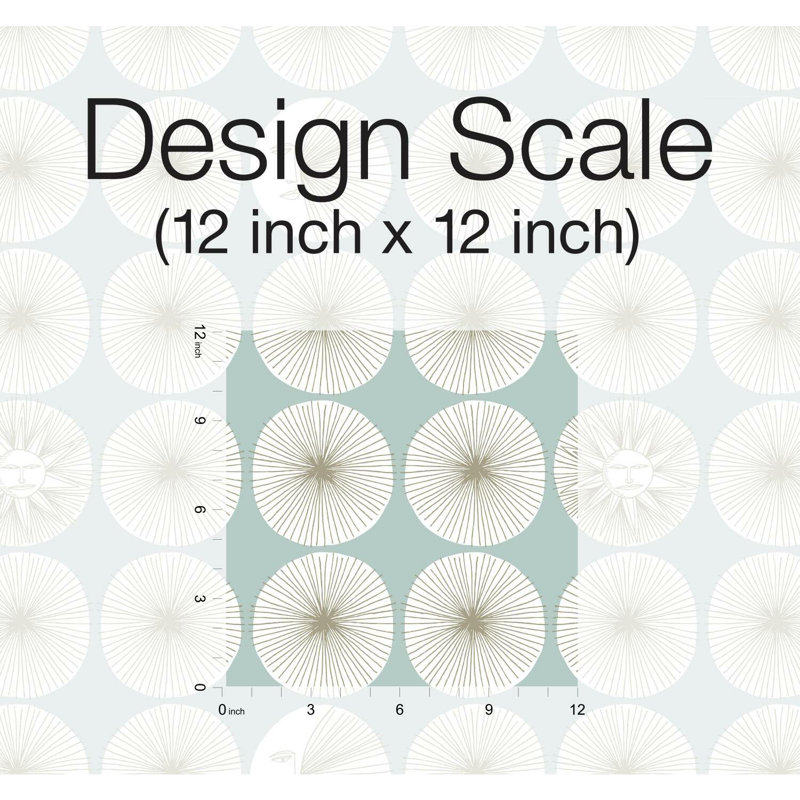 Geometric Peel & Stick Wallpaper Roll, Light Blue/Glint