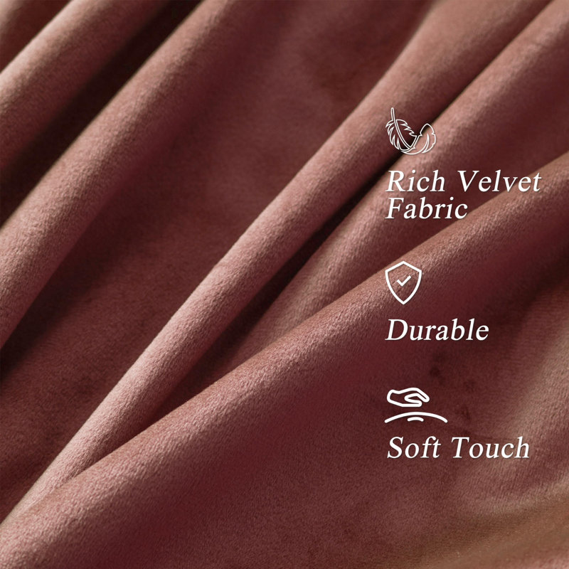 Ensemble de 2 rideaux obscurcissants en velours, Vieux rose, L 52 po x L 84 po