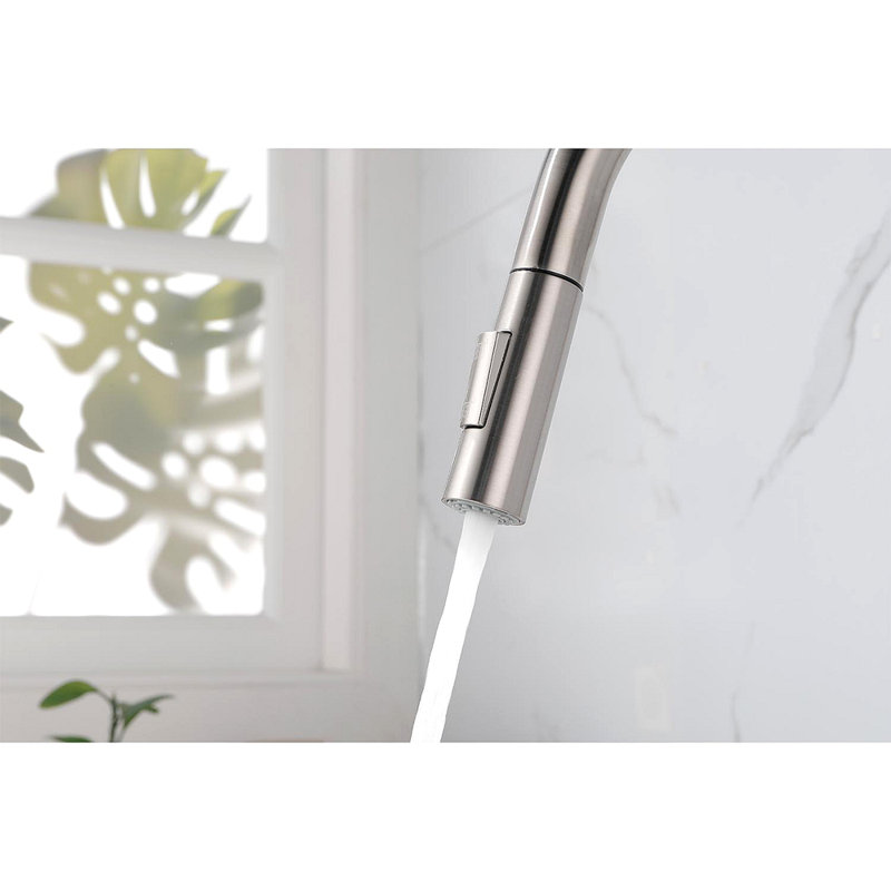 Kitchen Faucet With Pull Down Sprayer, Brushed Nickel