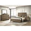 Cadre de lit simple brun avec tête de lit, esthétique contemporaine, aspect bois chaleureux, sommier tapissier nécessaire au design, bois, apparence, nécessaire