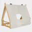 Lit simple en forme de maison avec tente délicate-764118297-764118299