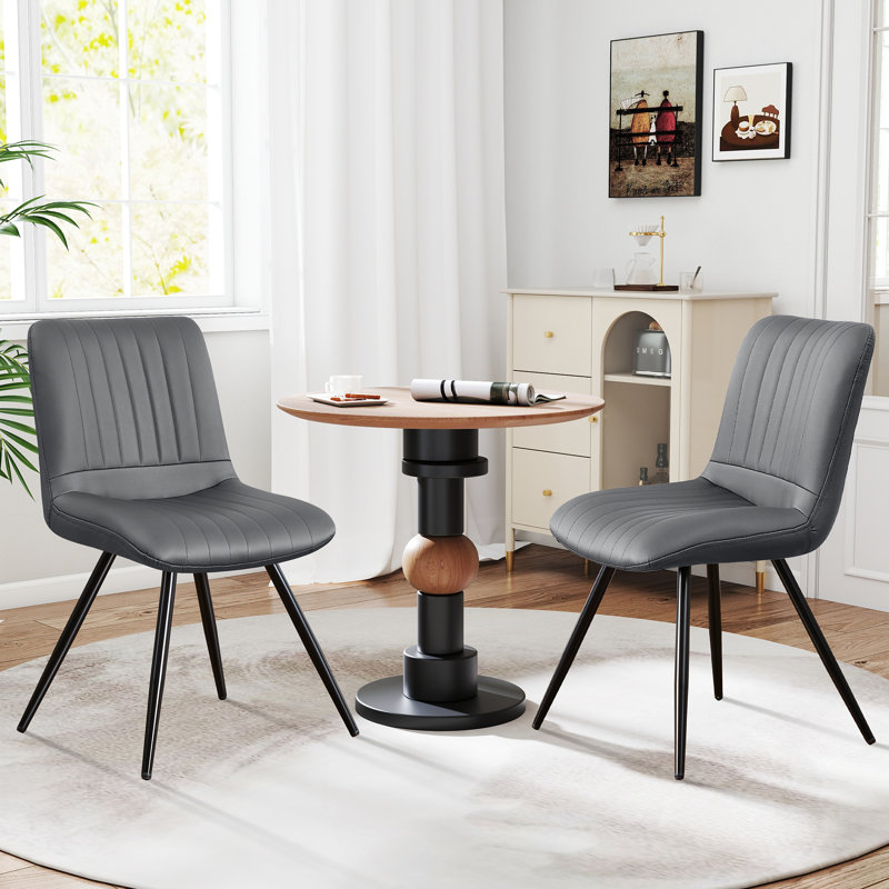 51.99cm H Upholstered Metal Side Chair, 4, Dark Gray