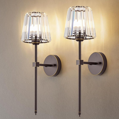 Crystal Battery Powered Wall Lamp