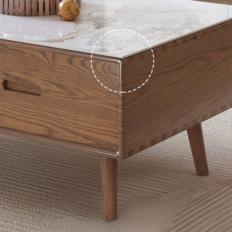 Solid wood granite slab simple coffee table