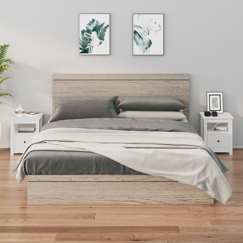 Mendez 40cm W Solid Wood Bedside Table, White