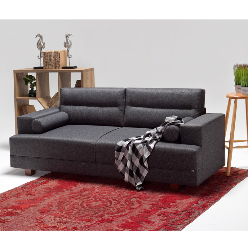 Canapé rembourré 82,7 po Hamera, 100 % polyester gris