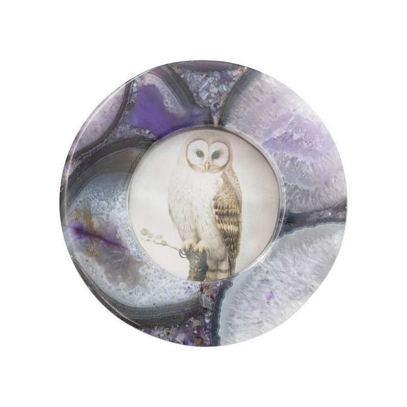 Round Agate Photo Frame