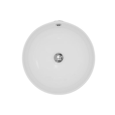 Karran Valera 17 In. Vitreous China Round Vessel Bathroom Sink With Overflow Drain