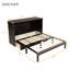 Grand lit escamotable avec centrale électrique, panneau en rotin et armoire en bois de pin, espresso-1116389146